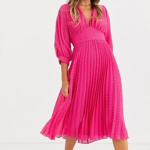asos peach embroidered dress Peach Floral Embroidered Midi Dress - All Dresses main image 0